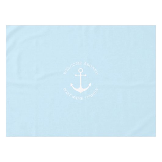 Nappe Ancrage nautique bleu clair Accueil personnalisé à (Devant (Horizontal))
