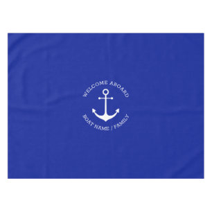 Nappe Ancrage nautique bleu cobalt Accueil personnalisé
