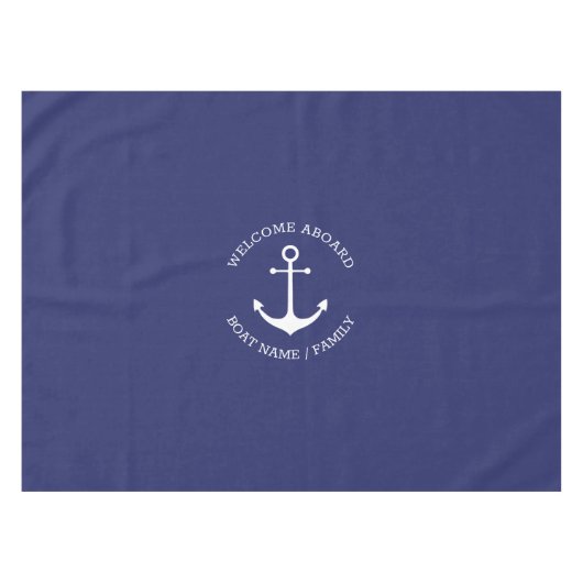 Nappe Ancrage nautique bleu marine Accueil personnalisé  (Devant (Horizontal))