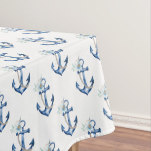 Nappe Ancre marine Blue Nautical Floral Baby shower garç
