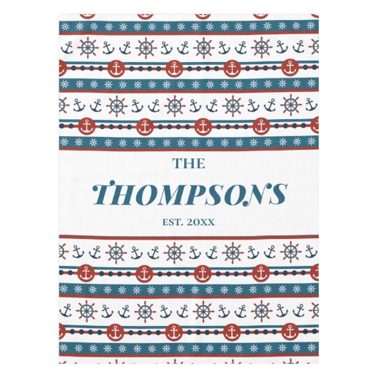 Nappe Ancre nautique Mariage Anniversaire idée cadeau (Devant)