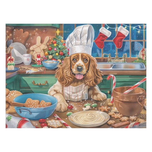 Nappe Anglais Cocker Spaniel Vacances Baking : Noël (Devant (Horizontal))