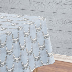 Nappe Angles vintages En Flore Bleu Ciel