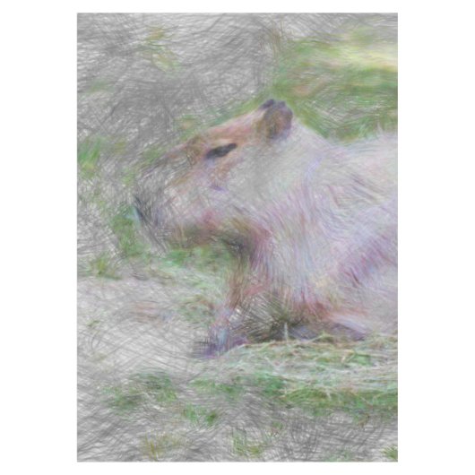 Nappe animal artistique capybara (Devant)