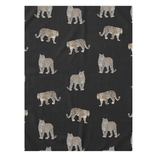 Nappe Animaux de la jungle léopard doré noir moderne (Devant)