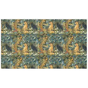 Nappe ANIMAUX FORESTIERS, RAVEN, FOX, PEACOCK Blue Green