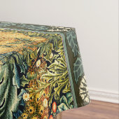 Nappe ANIMAUX FORESTIERS, RAVEN, FOX, PEACOCK Blue Green (In Situ)