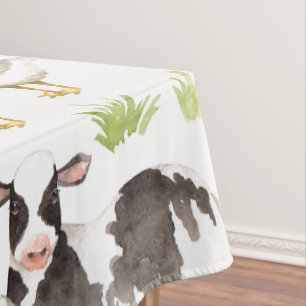Nappe Animaux tirés par la main d'aquarelle à la ferme
