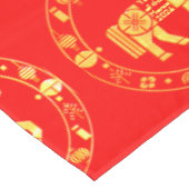 Nappe Année rouge-or du cheval 2026 (Angle)