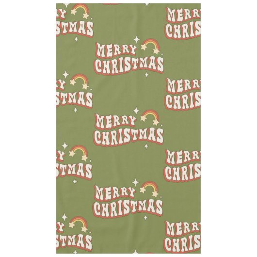 Nappe Années 1970 super joyeux noël funky (Devant)