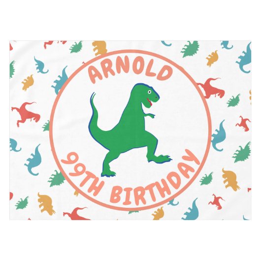 Nappe Anniversaire Dinosaur T Rex Enfants Animaux Jurass (Devant (Horizontal))