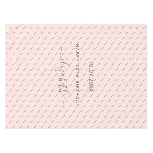 Nappe Anniversaire rose or rose parties scintillant moti (Devant (Horizontal))