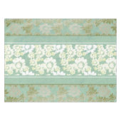 Nappe Antique dentelle Blanche vert de mer Floral (Devant (Horizontal))