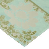 Nappe Antique dentelle Blanche vert de mer Floral (Angle)