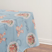Nappe Antique Lettres Vintages Roses Toile Bows (In Situ)