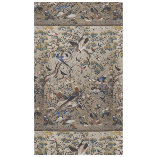 Nappe Antique, or, soie, nature, Peinture, asiatique, Oi (Devant)