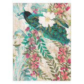 Nappe Antique Peacock Illustré & Fleurs Grunge (Devant)