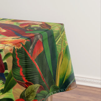 Nappe Antique Tropical Parrots Jungle Motif