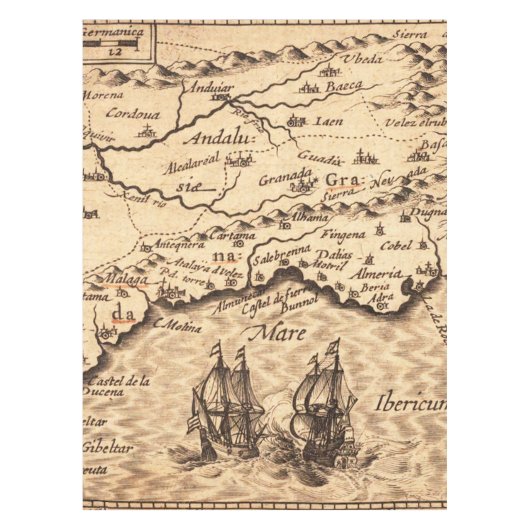 Nappe Antique vieille carte inspirée (3) (Devant)