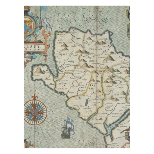 Nappe Antique vieille carte inspirée (7) (Devant)