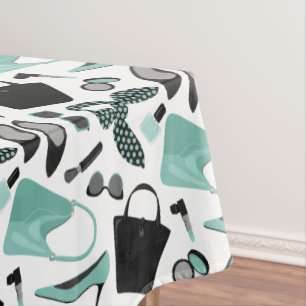 Nappe Aqua et noir ceintures design