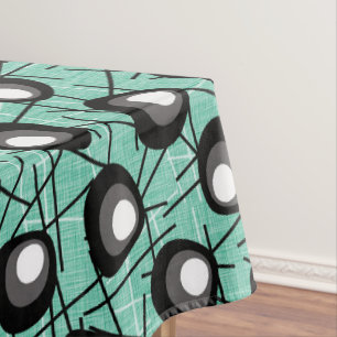 Nappe Aqua, taches atomiques noires et blanches Milieu