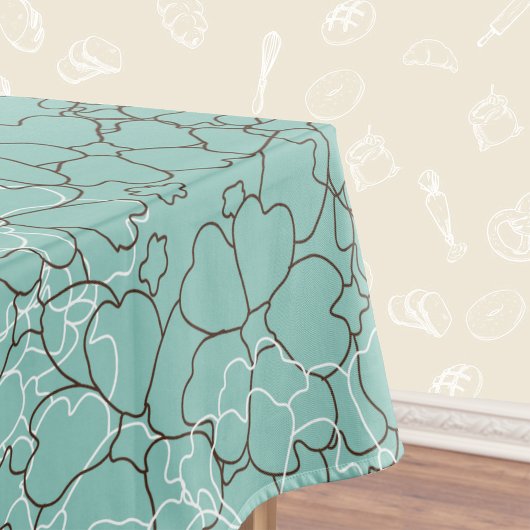 Nappe Aqua Turquoise motif floral Abstrait