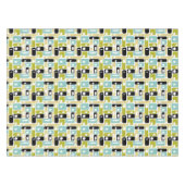 Nappe Aqua vert des années 1950 Rectangles mi-siècle (Devant (Horizontal))