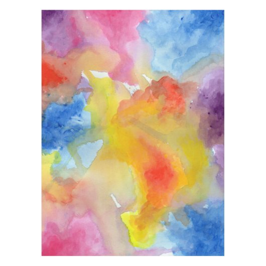 Nappe Aquarelle Abstraite Couleurs vives lumineuses Pein (Devant)
