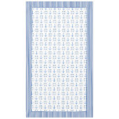 Nappe Aquarelle Ancre de bateau Lifebuoy Bordure striée (Devant)