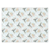 Nappe Aquarelle Balloon Bleu Baleine Sous L'Océan Marin (Devant (Horizontal))