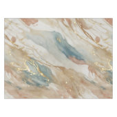 Nappe Aquarelle beige et bleu Marbre Abstrait (Devant (Horizontal))