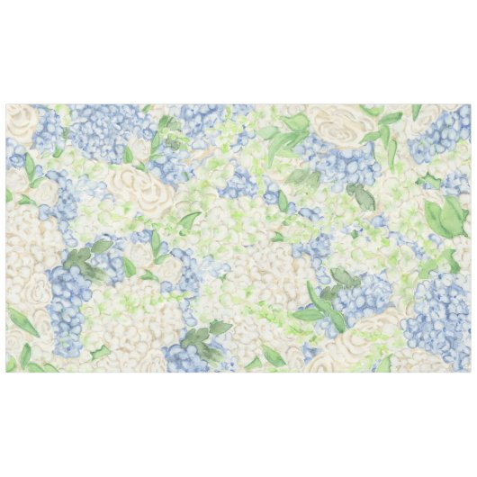 Nappe Aquarelle bleu et blanc Mariage de crête d'Hydrang (Devant (Horizontal))