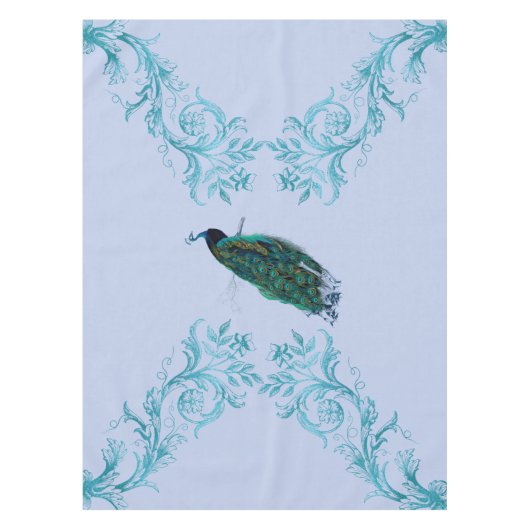 Nappe Aquarelle bleu Peacock (Devant)
