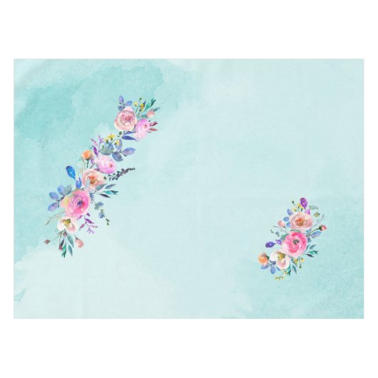 Nappe Aquarelle bleu turquoise (Devant (Horizontal))