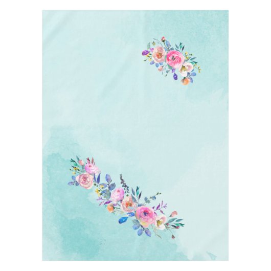 Nappe Aquarelle bleu turquoise (Devant)