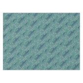 Nappe Aquarelle Bleu Vert Turquoise Tropical Feuille Mot (Devant (Horizontal))