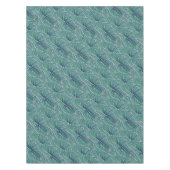 Nappe Aquarelle Bleu Vert Turquoise Tropical Feuille Mot (Devant)