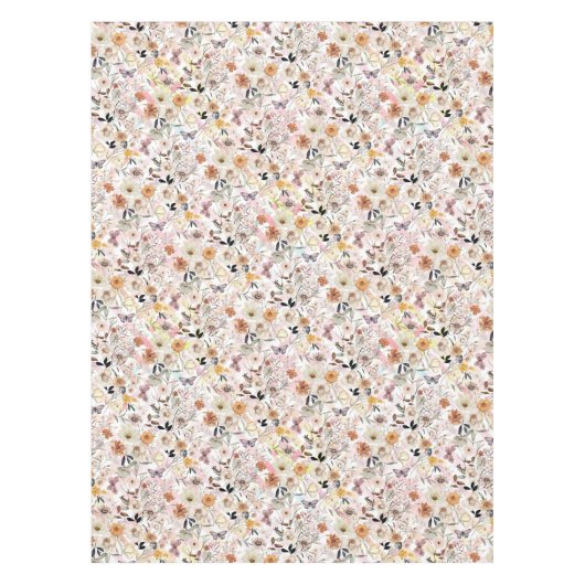 Nappe Aquarelle Botanique Fleur sauvage Papillon Initial (Devant)