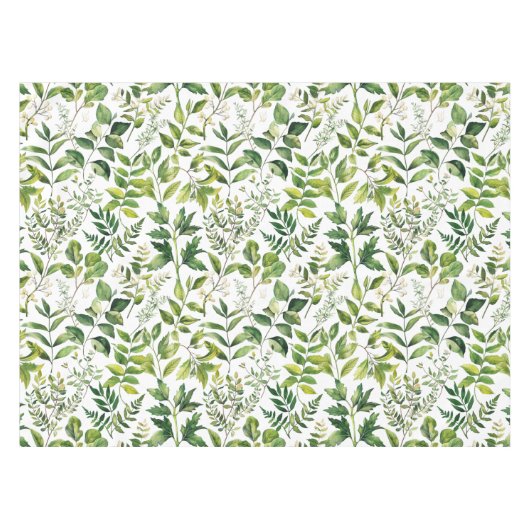 Nappe Aquarelle Botanique Vert feuilles (Devant (Horizontal))
