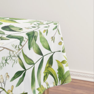 Nappe Aquarelle Botanique Vert feuilles