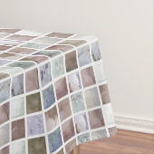 Nappe Aquarelle. Carrés beiges et gris. (In Situ)