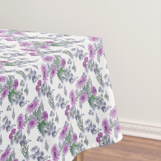 Nappe Aquarelle chrysanthème rose petites fleurs vert (In Situ)