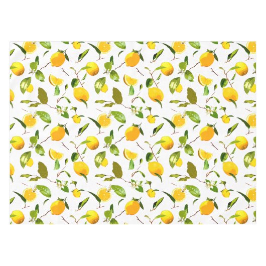 Nappe Aquarelle Citron et Feuilles 16 (Devant (Horizontal))