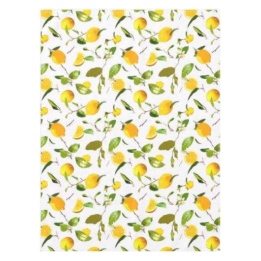 Nappe Aquarelle Citron et Feuilles 16 (Devant)