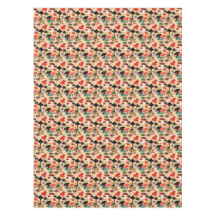 Nappe Aquarelle de champignon d'automne rétro