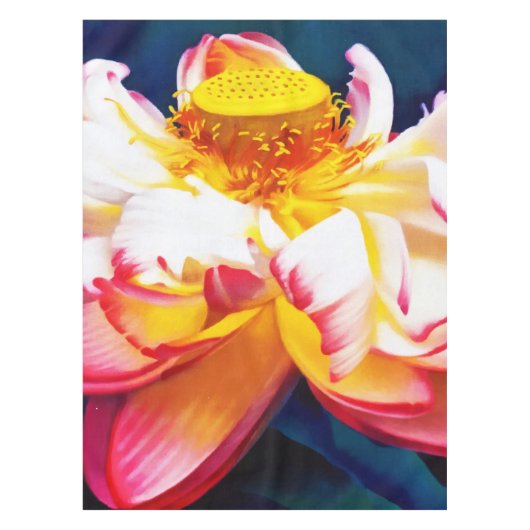 Nappe Aquarelle de fleurs de lotus rose Zen (Devant)