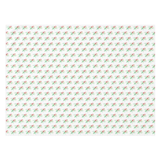 Nappe Aquarelle de Noël aux baies rouges (Devant (Horizontal))