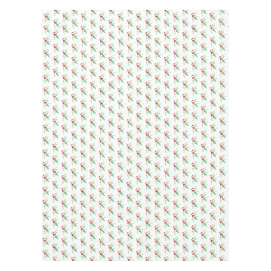 Nappe Aquarelle de Noël aux baies rouges (Devant)