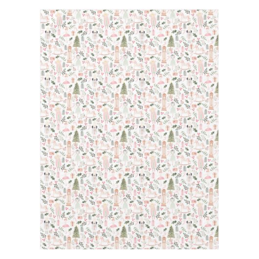 Nappe Aquarelle de vacances Nutcracker blanc (Devant)
